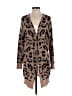 Shein 100% Viscose Animal Print Brown Cardigan Size S - photo 1