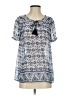 Joie 100% Silk Blue Short Sleeve Silk Top Size XS - photo 1