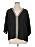 Buckle Black 100% Polyester Black 3/4 Sleeve Blouse Size XL - photo 1