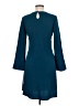 DKNY 100% Polyester Solid Teal Casual Dress Size 6 - photo 2