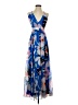 Express 100% Polyester Floral Blue Cocktail Dress Size XS - photo 1