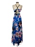 Express 100% Polyester Floral Blue Cocktail Dress Size XS - photo 2