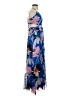 Express 100% Polyester Floral Blue Cocktail Dress Size XS - photo 4