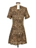 Pink Lily 100% Polyester Animal Print Brown Casual Dress Size S - photo 2
