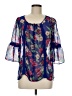 LC Lauren Conrad 100% Polyester Blue 3/4 Sleeve Blouse Size M - photo 1