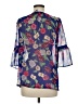 LC Lauren Conrad 100% Polyester Blue 3/4 Sleeve Blouse Size M - photo 2