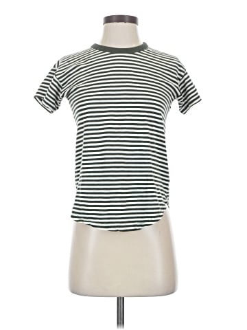 Madewell Whisper Cotton Rib-Crewneck Tee in Damien Stripe (view 1)