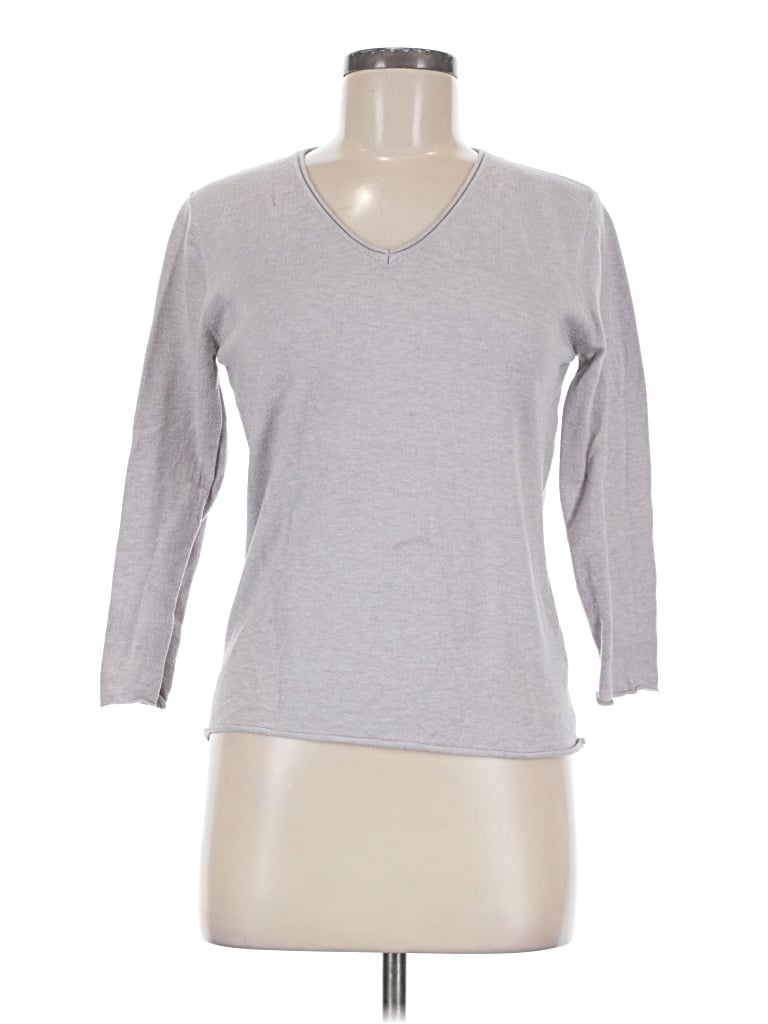 Pre-owned Milano 3/4 Sleeve Top Gray V-neck Tops