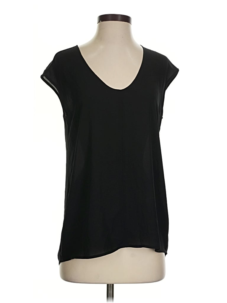 Pre-owned Jcrew Short Sleeve Top Black Scoop Neck Tops