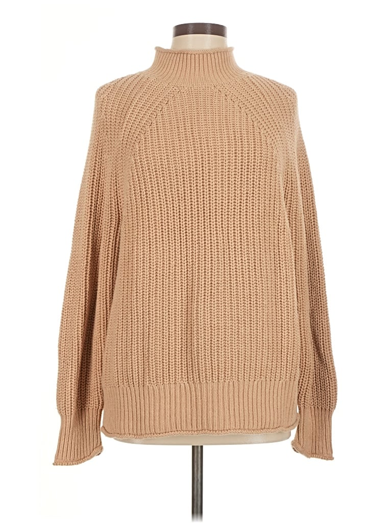 Pre-owned Jcrew Turtleneck Sweater In Tan
