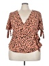 Assorted Brands 100% Polyester Orange Short Sleeve Blouse Size 3X - photo 1