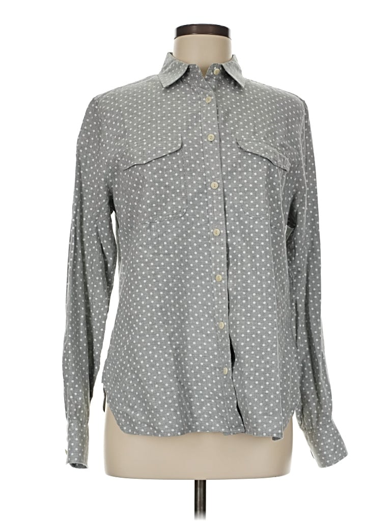 Pre-owned Jcrew Long Sleeve Button Down Shirt In Gray