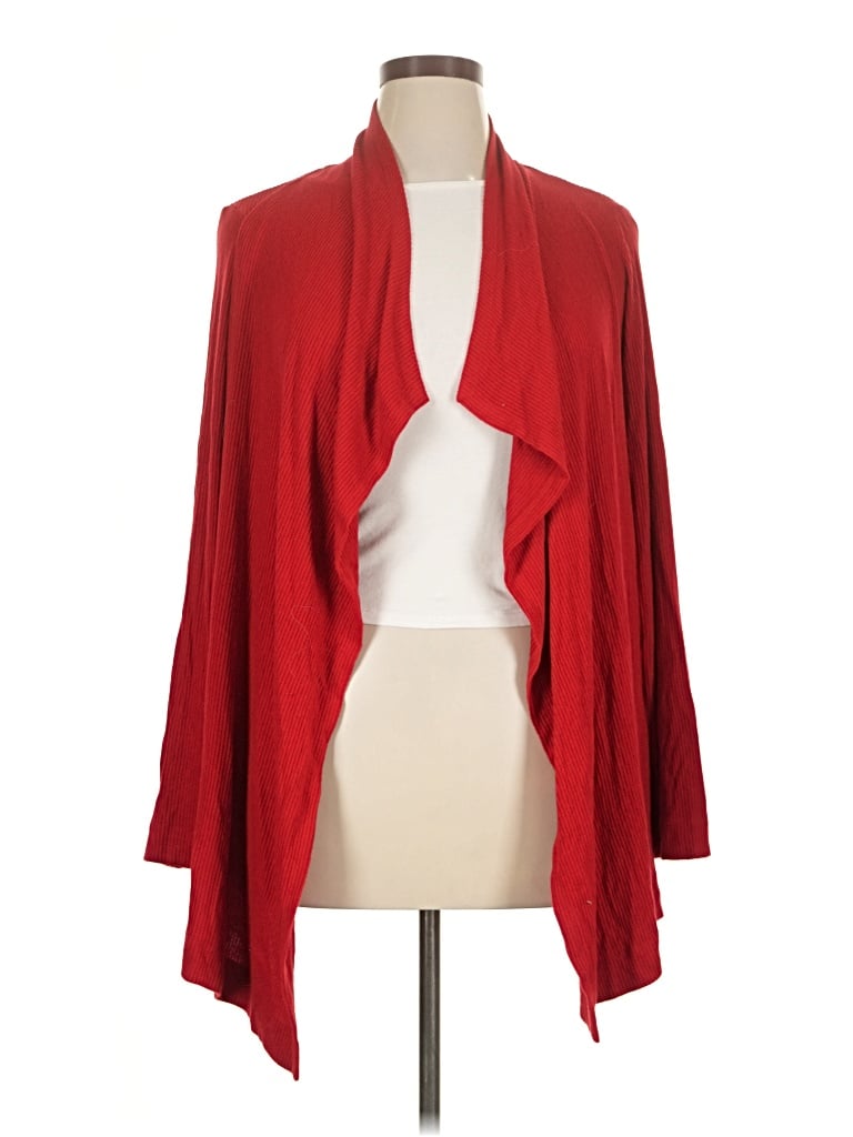 Pre-owned Karen Kane Cardigan Sweater In Red