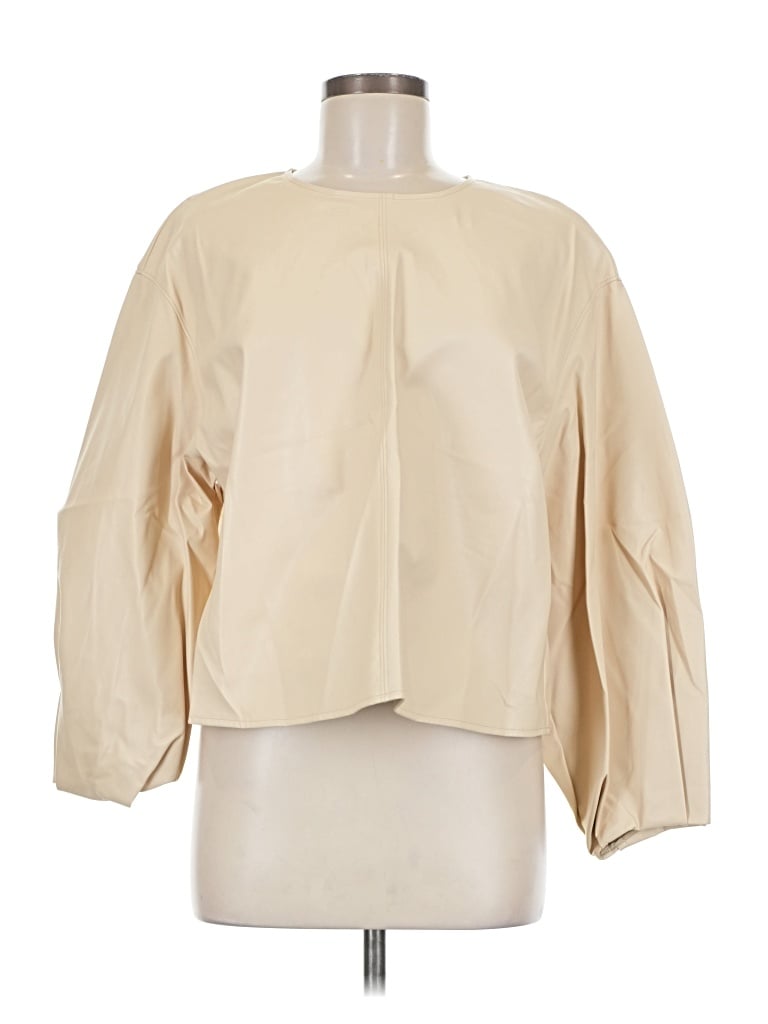Pre-owned Zara 3/4 Sleeve Blouse In Ivory
