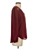 Lily White 100% Polyester Burgundy Long Sleeve Blouse Size S - photo 4
