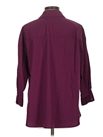 Attitudes by Renee 3/4 Sleeve Button-Down Shirt (view 2)