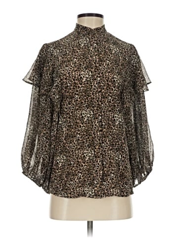 Saloni 3/4 Sleeve Silk Top (view 1)