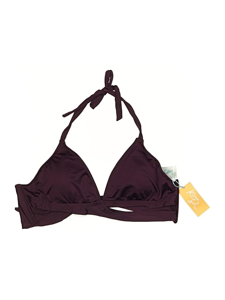 Pre-owned Kona Sol Swimsuit Top Burgundy Swimwear