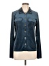 Olivia Sky Color Block Blue Long Sleeve Blouse Size L - photo 1