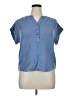 Como Vintage Blue Short Sleeve Blouse Size XL - photo 1