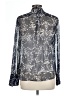 J.Crew 100% Polyester Blue Long Sleeve Blouse Size 10 - photo 2