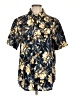 Sandrine Rose 100% Polyester Floral Black Short Sleeve Blouse Size L - photo 1