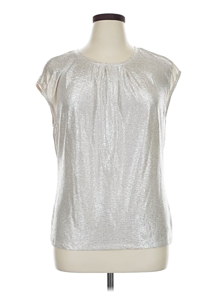 Pre-owned Liz Claiborne Career Sleeveless Blouse In Silver