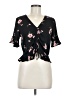 Lydelle 100% Polyester Black Short Sleeve Blouse Size M - photo 1