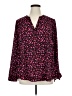Torrid 100% Polyester Hearts Pink Long Sleeve Blouse Size 1X Plus (1) - photo 1