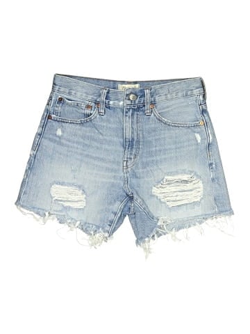 Madewell Relaxed Mid-Length Denim Shorts in Steenwick Wash: Ripped Edition (view 1)