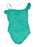 Cerulean Solid Green One Piece Swimsuit Size 14 - photo 1
