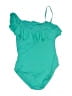Cerulean Solid Green One Piece Swimsuit Size 14 - photo 2