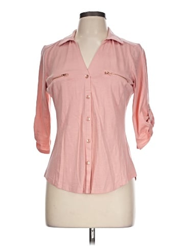 Guess 3/4 Sleeve Button-Down Shirt (view 1)