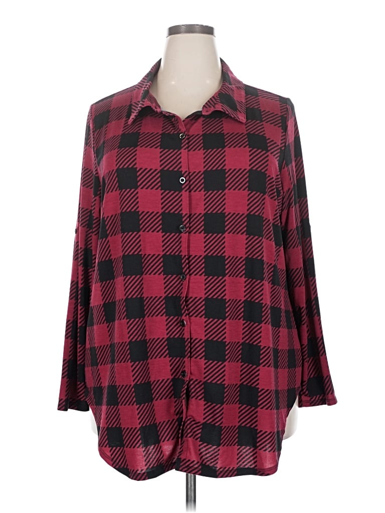 Pre-owned Lularoe 3/4 Sleeve Blouse In Burgundy