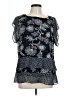 CAbi 100% Polyester Floral Blue Short Sleeve Blouse Size L - photo 1