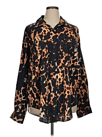 Topshop Long Sleeve Button-Down Shirt (view 1)
