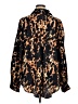 Topshop Animal Print Orange Long Sleeve Button-Down Shirt Size 14 - photo 2