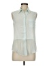 BCBGeneration Ivory Sleeveless Button-Down Shirt Size M (estimated) - photo 1