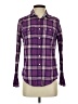 St. John's Bay Plaid Purple Long Sleeve Button-Down Shirt Size S - photo 1