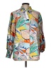 Unbranded 100% Polyester Print Yellow Long Sleeve Blouse Size L - photo 1