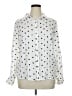 Maison Jules 100% Rayon Polka Dots White Long Sleeve Blouse Size XL - photo 1