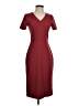 De Collection Solid Burgundy Casual Dress Size XS - photo 1