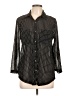 Amang NY Polka Dots Black Long Sleeve Button-Down Shirt Size L - photo 1
