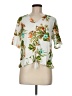 C established 1946 100% Rayon Tropical White Short Sleeve Blouse Size M - photo 1