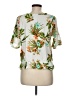 C established 1946 100% Rayon Tropical White Short Sleeve Blouse Size M - photo 2