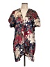Unbranded Floral Burgundy Kimono Size L (estimated) - photo 1