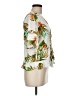 C established 1946 100% Rayon Tropical White Short Sleeve Blouse Size M - photo 4