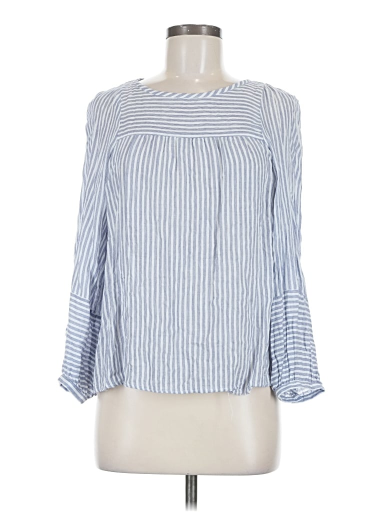 Pre-owned Ann Taylor Loft Long Sleeve Blouse In Blue