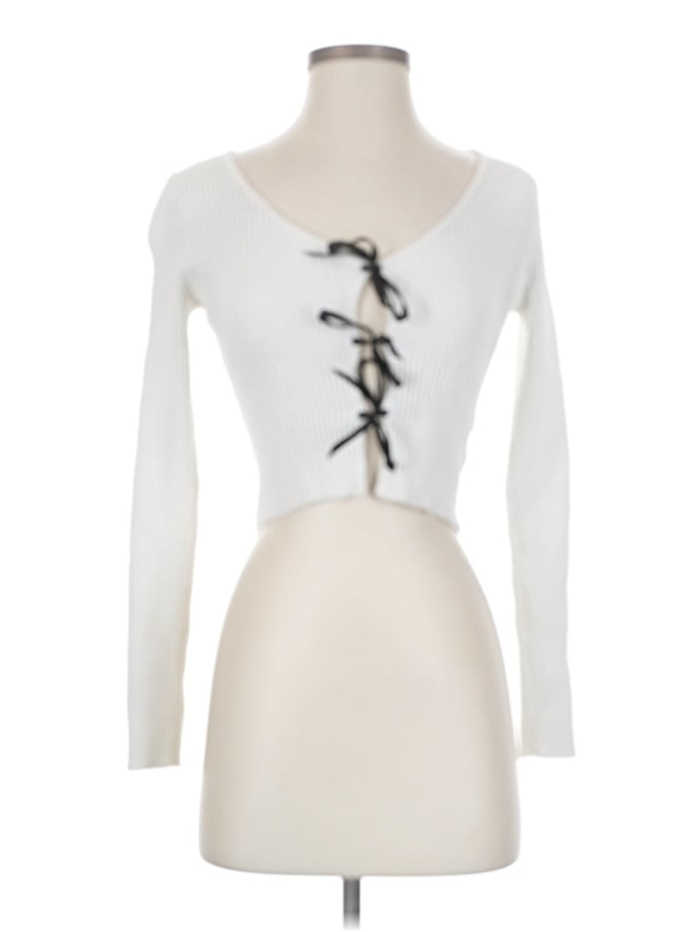 Pre-owned Altar'd State Long Sleeve Top White Sweetheart Neckline Tops