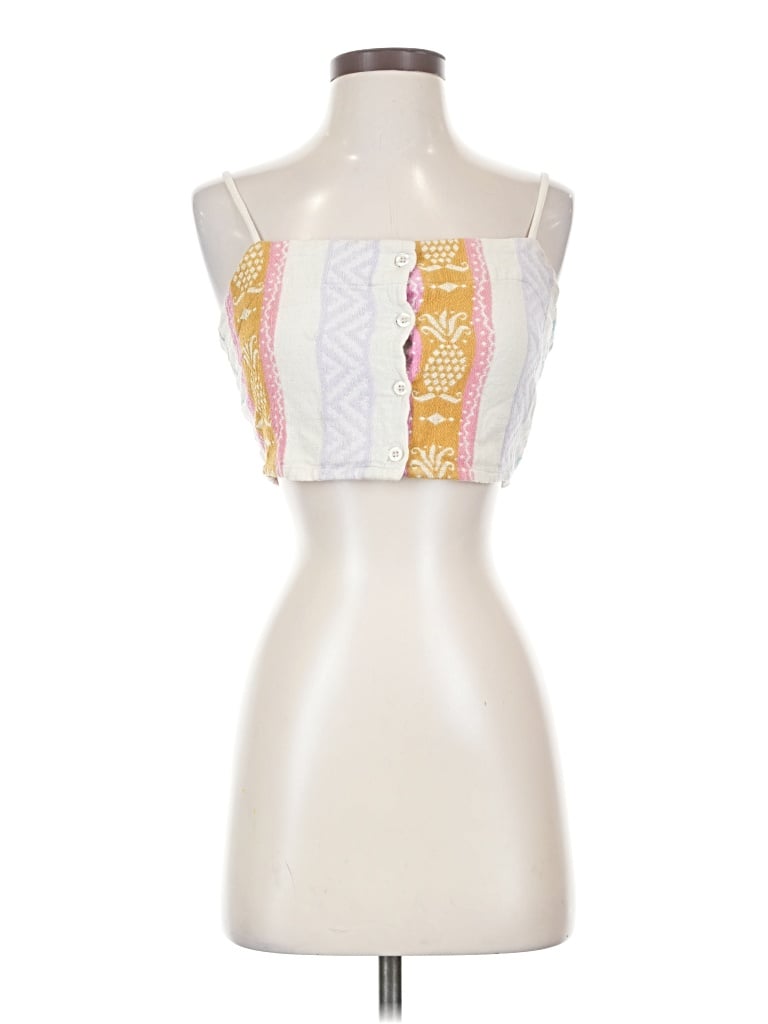Pre-owned En Creme Sleeveless Top White Halter Neckline Tops